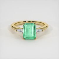 1.40 Ct. Emerald Ring, 18K Yellow Gold 1