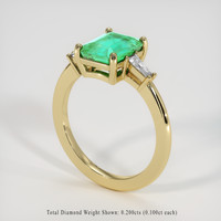 1.40 Ct. Emerald Ring, 18K Yellow Gold 2