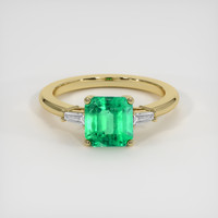 1.91 Ct. Emerald Ring, 18K Yellow Gold 1