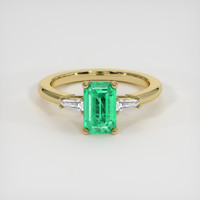 1.22 Ct. Emerald Ring, 18K Yellow Gold 1