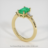 1.22 Ct. Emerald Ring, 18K Yellow Gold 2