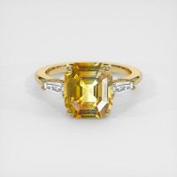 7.12 Ct. Bi Color Sapphire Ring, 18K Yellow Gold 1