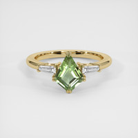 1.20 Ct. Green Sapphire Ring, 18K Yellow Gold 1