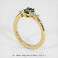 0.65 Ct. Sapphire Ring, 18K Yellow Gold 2