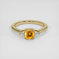 1.07 Ct. Yellowish Orange Sapphire Ring, 18K Yellow Gold 1