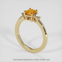 1.07 Ct. Yellowish Orange Sapphire Ring, 18K Yellow Gold 2