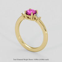 0.92 Ct. Pink Sapphire Ring, 18K Yellow Gold 2
