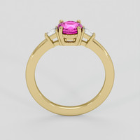0.92 Ct. Pink Sapphire Ring, 18K Yellow Gold 3