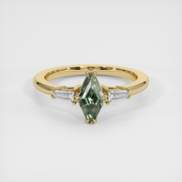 0.97 Ct. Green Sapphire Ring, 18K Yellow Gold 1