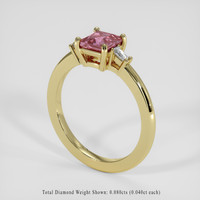 1.04 Ct. Purplish Pink Sapphire Ring, 18K Yellow Gold 2