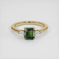 2.01 Ct. Yellowish Green Sapphire Ring, 18K Yellow Gold 1