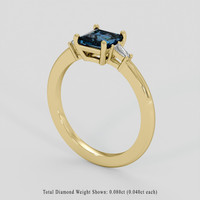 1.06 Ct. Greenish Blue Sapphire Ring, 18K Yellow Gold 2