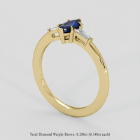 0.79 Ct. Blue Sapphire Ring, 18K Yellow Gold 2