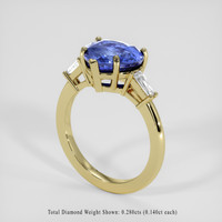 3.98 Ct. Blue Sapphire Ring, 18K Yellow Gold 2