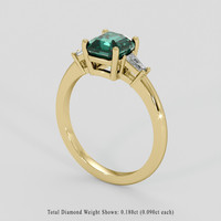 1.61 Ct. Bluish Green Sapphire Ring, 18K Yellow Gold 2