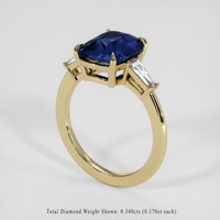 3.05 Ct. Blue Sapphire Ring, 18K Yellow Gold 2