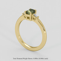 0.82 Ct. Greenish Yellow Sapphire Ring, 18K Yellow Gold 2