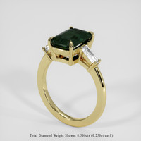 3.15 Ct. Green Sapphire Ring, 18K Yellow Gold 2