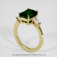 5.10 Ct. Bluish Green Sapphire Ring, 18K Yellow Gold 2