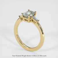 1.78 Ct. Bluish Green Sapphire Ring, 18K Yellow Gold 2