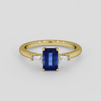 1.06 Ct. Blue Sapphire Ring, 18K Yellow Gold 1