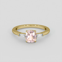 2.04 Ct. Peach Sapphire Ring, 18K Yellow Gold 1