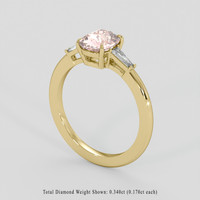 2.04 Ct. Peach Sapphire Ring, 18K Yellow Gold 2