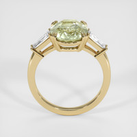 4.74 Ct. Greenish Yellow Sapphire Ring, 18K Yellow Gold 3