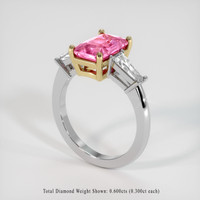 2.14 Ct. Pink Sapphire Ring, 14K Yellow & White 2