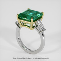 5.71 Ct. Emerald Ring, 18K Yellow & White 2