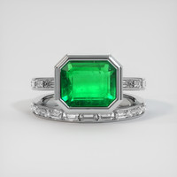 3.22 Ct. Emerald Ring, Platinum 950 1