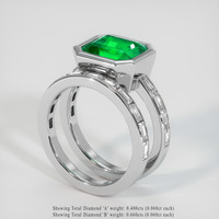 3.22 Ct. Emerald Ring, Platinum 950 2