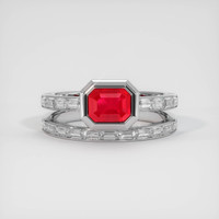 1.14 Ct. Ruby Ring, Platinum 950 1