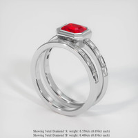 1.14 Ct. Ruby Ring, Platinum 950 2