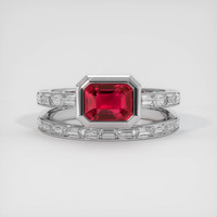 1.57 Ct. Ruby Ring, Platinum 950 1