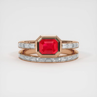 1.14 Ct. Ruby Ring, 14K Rose Gold 1