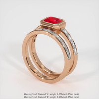 1.14 Ct. Ruby Ring, 14K Rose Gold 2