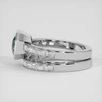 2.08 Ct. Bluish Green Sapphire Ring, 10K White Gold 4