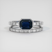 1.22 Ct. Blue Sapphire Ring, 10K White Gold 1