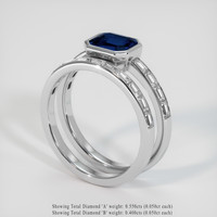 1.22 Ct. Blue Sapphire Ring, 10K White Gold 2