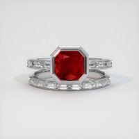 1.91 Ct. Ruby Ring, 14K White Gold 1