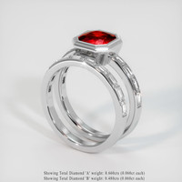 1.91 Ct. Ruby Ring, 14K White Gold 2