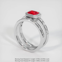 1.14 Ct. Ruby Ring, 14K White Gold 2