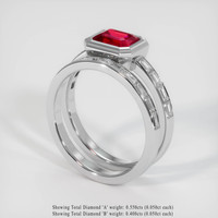 1.57 Ct. Ruby Ring, 14K White Gold 2