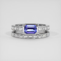 1.08 Ct. Violet Sapphire Ring, 14K White Gold 1