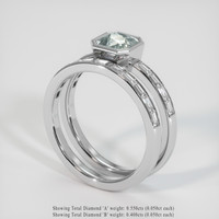 1.75 Ct. Green Sapphire Ring, 18K White Gold 2