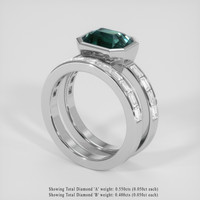 2.52 Ct. Greenish Blue Sapphire Ring, 18K White Gold 2