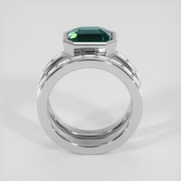 2.52 Ct. Greenish Blue Sapphire Ring, 18K White Gold 3