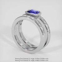 1.08 Ct. Violet Sapphire Ring, 18K White Gold 2