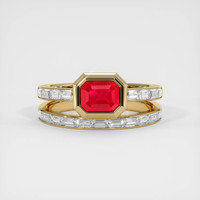 1.14 Ct. Ruby Ring, 14K Yellow Gold 1